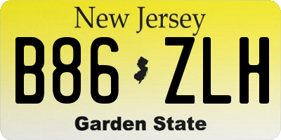 NJ license plate B86ZLH