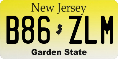NJ license plate B86ZLM