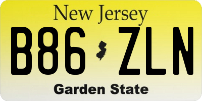 NJ license plate B86ZLN