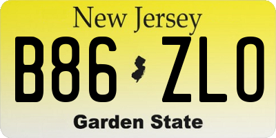 NJ license plate B86ZLO