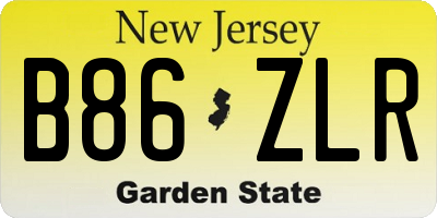 NJ license plate B86ZLR