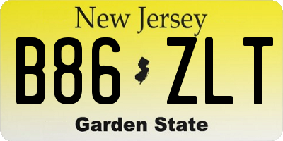 NJ license plate B86ZLT