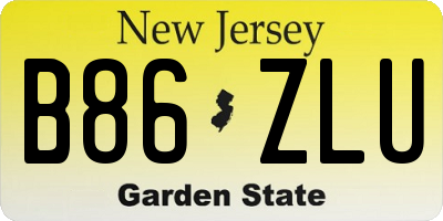 NJ license plate B86ZLU