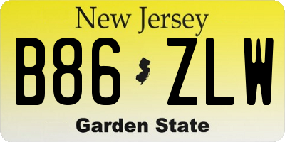 NJ license plate B86ZLW