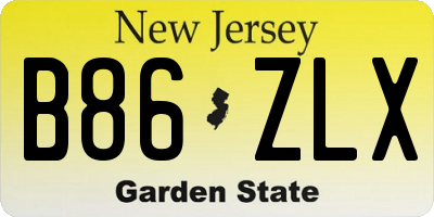 NJ license plate B86ZLX