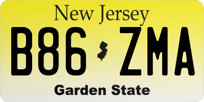 NJ license plate B86ZMA