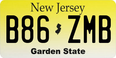 NJ license plate B86ZMB