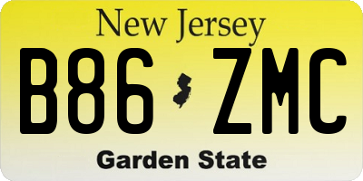 NJ license plate B86ZMC