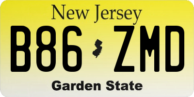NJ license plate B86ZMD