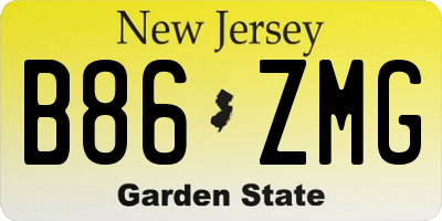 NJ license plate B86ZMG