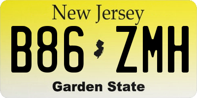 NJ license plate B86ZMH