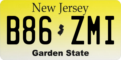 NJ license plate B86ZMI