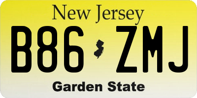 NJ license plate B86ZMJ