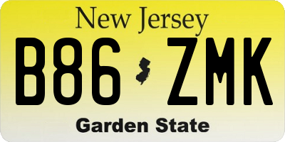 NJ license plate B86ZMK