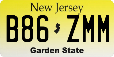 NJ license plate B86ZMM