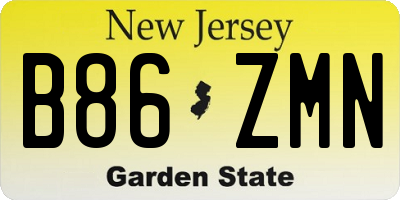 NJ license plate B86ZMN