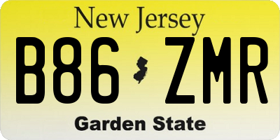 NJ license plate B86ZMR