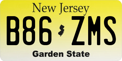 NJ license plate B86ZMS