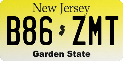NJ license plate B86ZMT