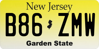 NJ license plate B86ZMW