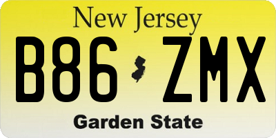 NJ license plate B86ZMX