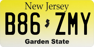 NJ license plate B86ZMY