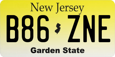 NJ license plate B86ZNE