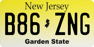 NJ license plate B86ZNG