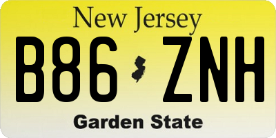 NJ license plate B86ZNH