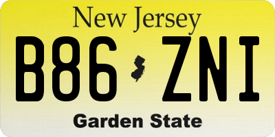 NJ license plate B86ZNI