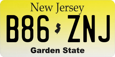 NJ license plate B86ZNJ
