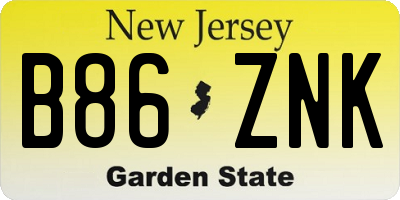 NJ license plate B86ZNK