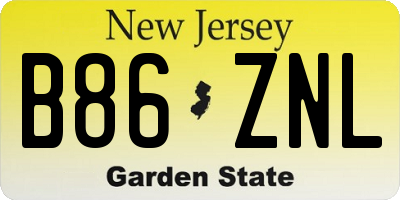 NJ license plate B86ZNL