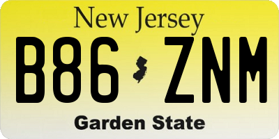 NJ license plate B86ZNM