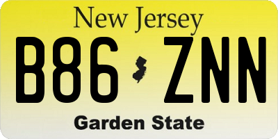 NJ license plate B86ZNN