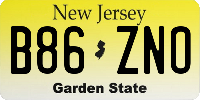 NJ license plate B86ZNO