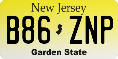 NJ license plate B86ZNP