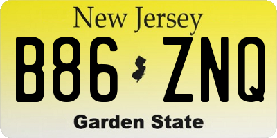 NJ license plate B86ZNQ