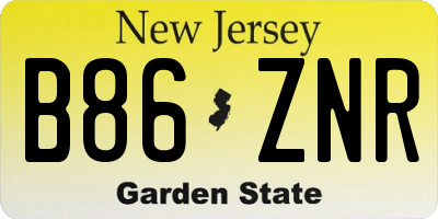 NJ license plate B86ZNR