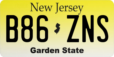 NJ license plate B86ZNS