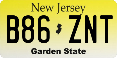 NJ license plate B86ZNT