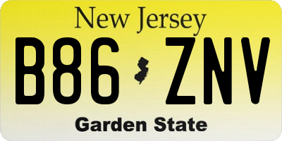NJ license plate B86ZNV