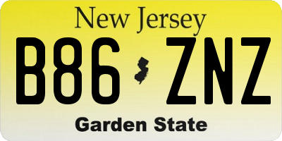 NJ license plate B86ZNZ