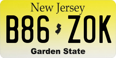 NJ license plate B86ZOK