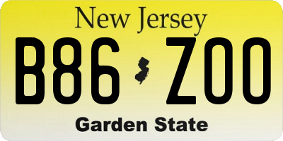 NJ license plate B86ZOO