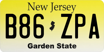 NJ license plate B86ZPA