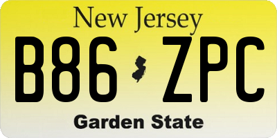 NJ license plate B86ZPC