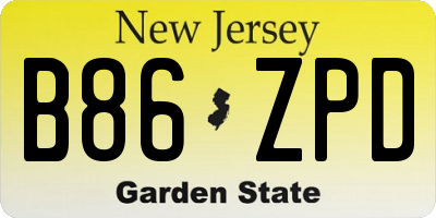 NJ license plate B86ZPD