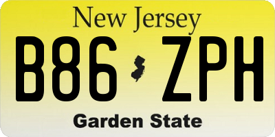 NJ license plate B86ZPH