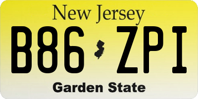 NJ license plate B86ZPI
